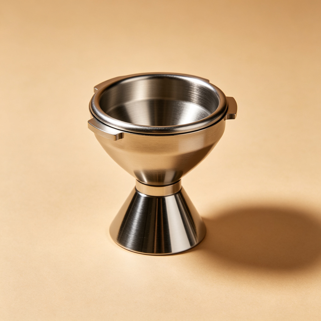 Stainless steel magnetic dosing funnel for espresso